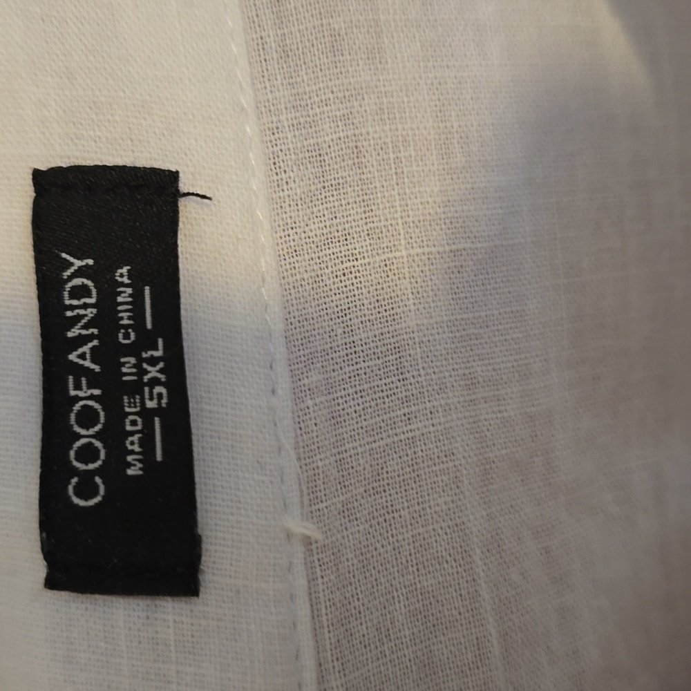 Hemp And Cotton White Button Down Shirt for Men - Picture 6 of 6